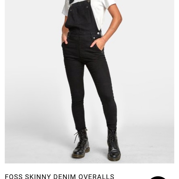 Dungarees Black Overall Skinny Jeans Denim Overalls Skinny Black - Main Image